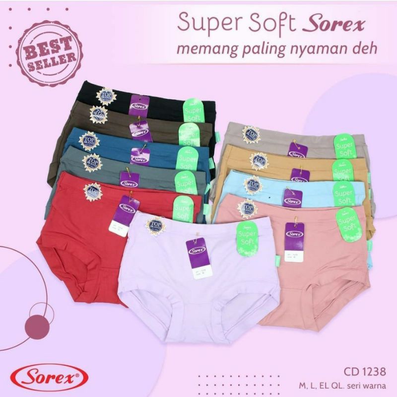 BISA PILIH WARNA Sorex CD 1238 Celana Dalam Wanita Super Soft Grosir