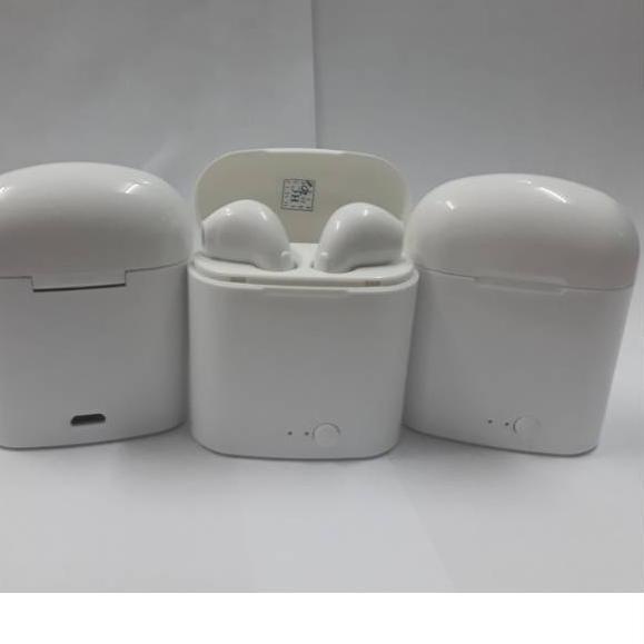 ♕ HEADSET HANDSFREE ERPHONE BLUETOOTH I7 TWS PLUS KABEL CHARGER ➸