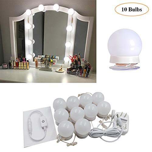 Hollywood Style Led Vanity Makeup Mirror Lights Kit With 10 Dimmable Bulbs Shopee Indonesia