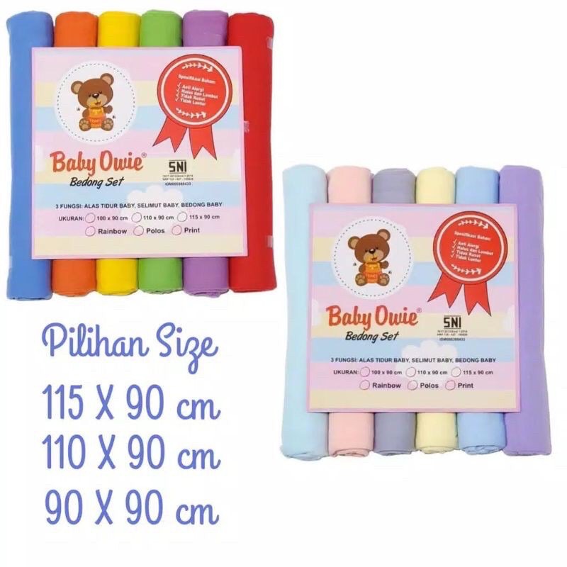 Bedong JUMBO Ranbow PREMIUM BABY OWIE (SNI) ISI 6PCS