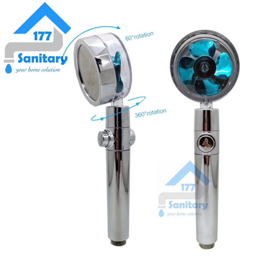 Hand Shower Saving Mode tekan on off HS55 - Set HandShower Mandi Hemat Air Turbo Halus 360 Unik