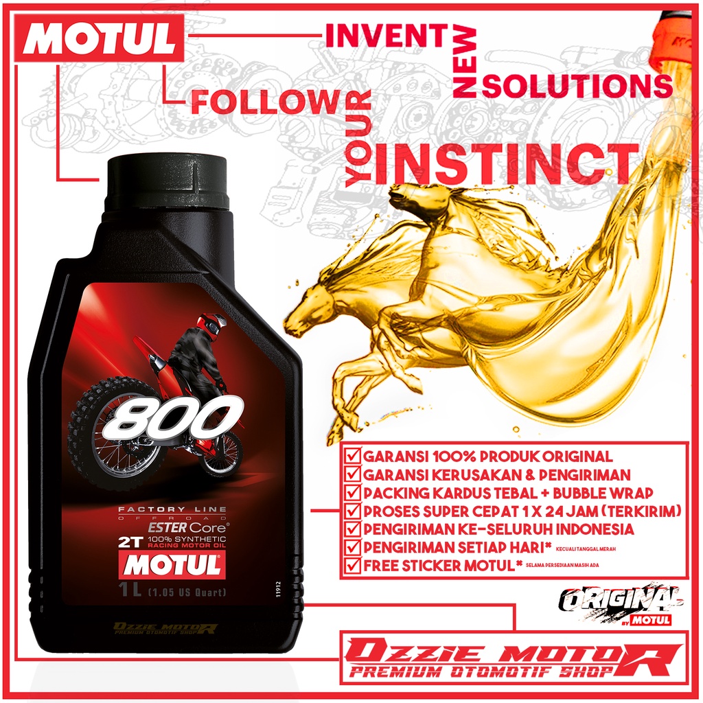 MOTUL 800 2T FACTORY LINE OFF ROAD 1L OLI MOTOR IMPORT ORIGINAL