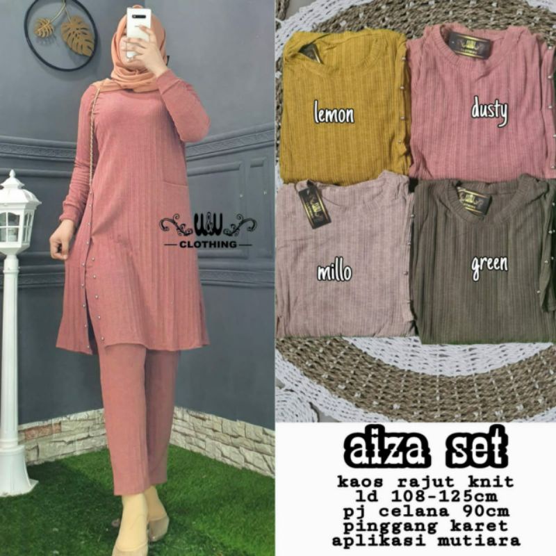 Oneset muslim aiza set rajut knit