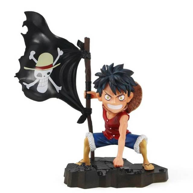 figure luffy one piece bendera with flag