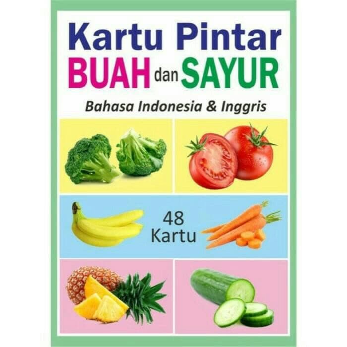 Mainan edukasi kartu pintar buah dan sayur / flashcard