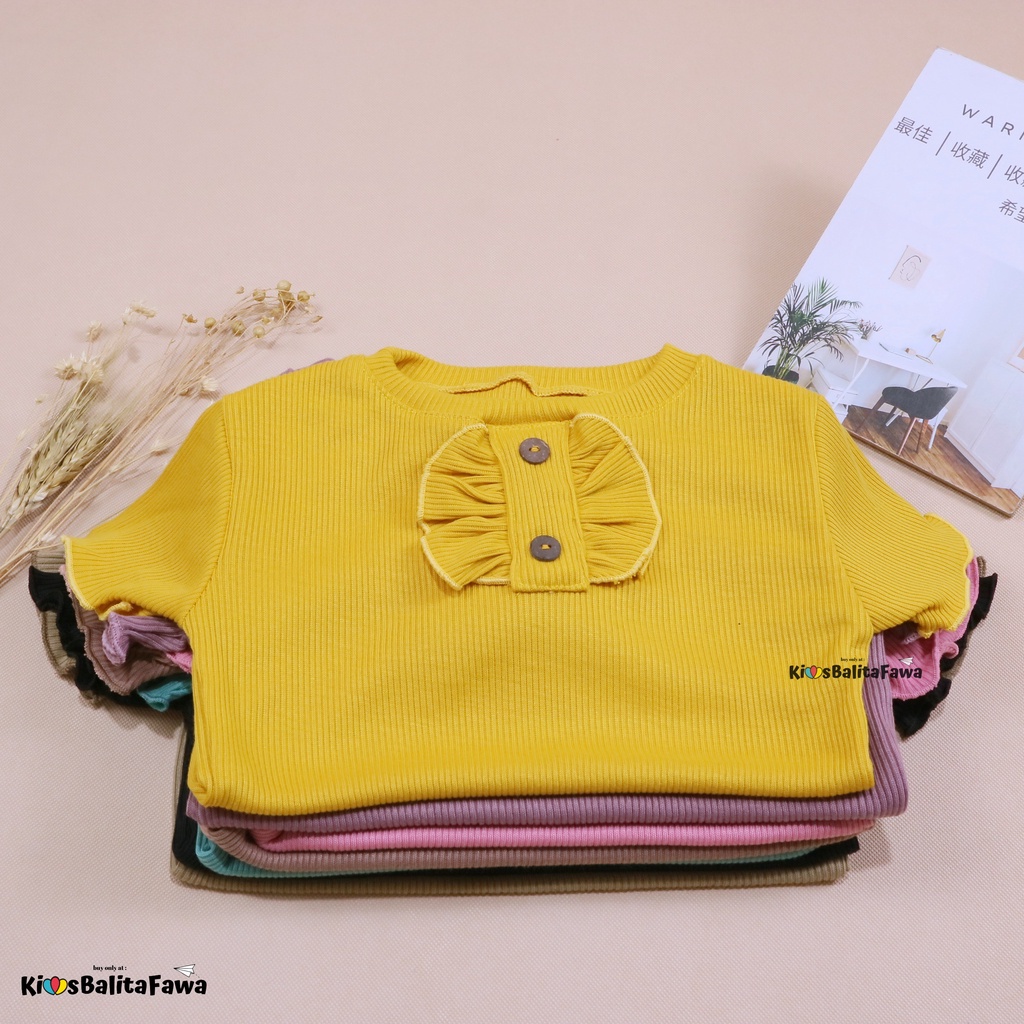 Alesha Knit Wear uk 2-5 Years / Kaos Anak Balita 2-5 Tahun Blouse Atasan Polos Perempuan Bahan Cotton Rib Tebal Stretch