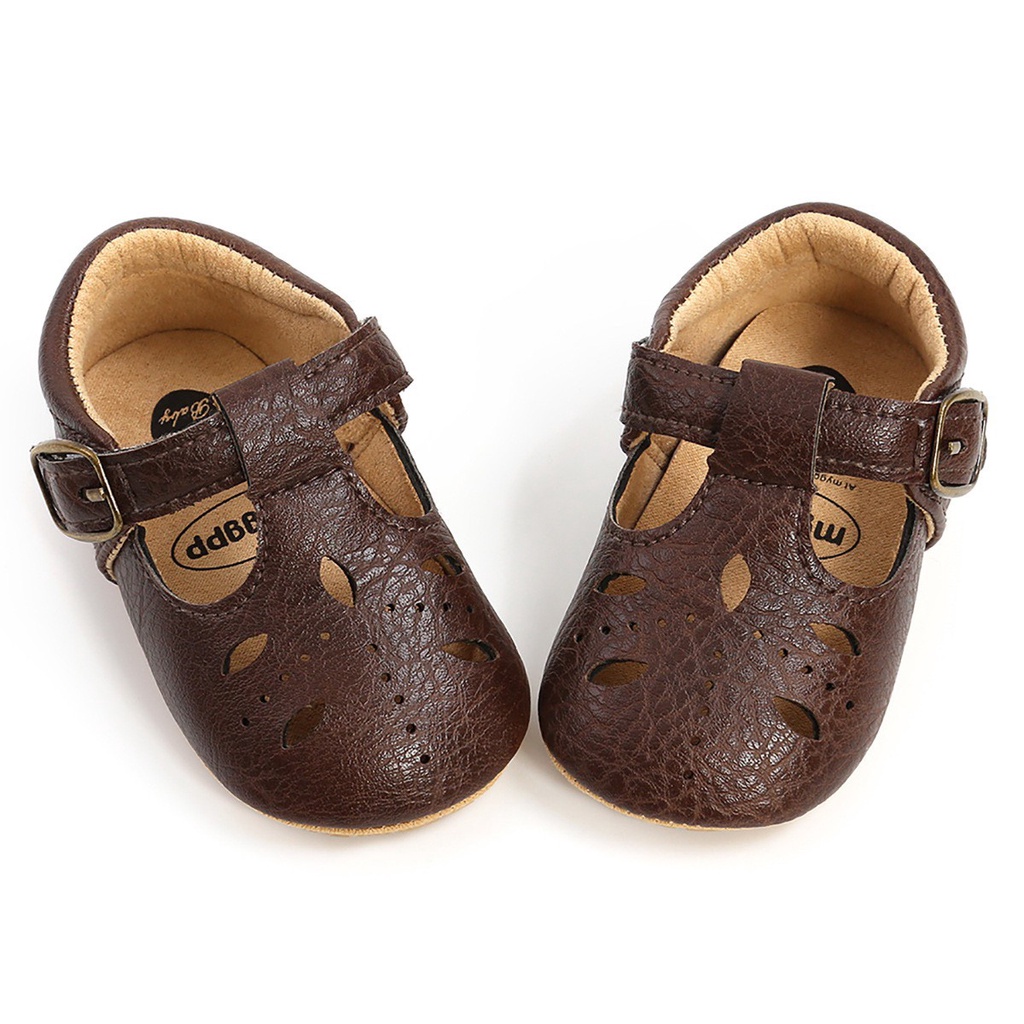 (free headband) 0-18m SEPATU BAYI ANAK SHOES PEREMPUAN CASUAL GAUL RMRS RAB DARK BROWN