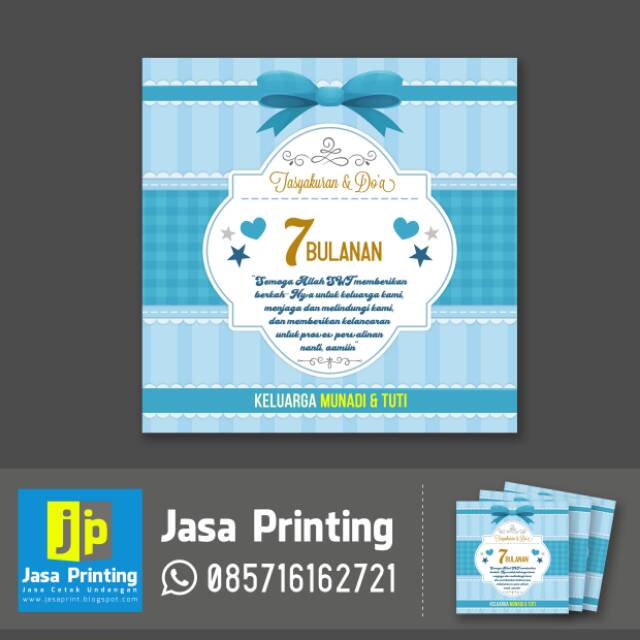 Kartu Ucapan Syukuran 7 Bulanan Kartu Aqiqah Custom Shopee Indonesia