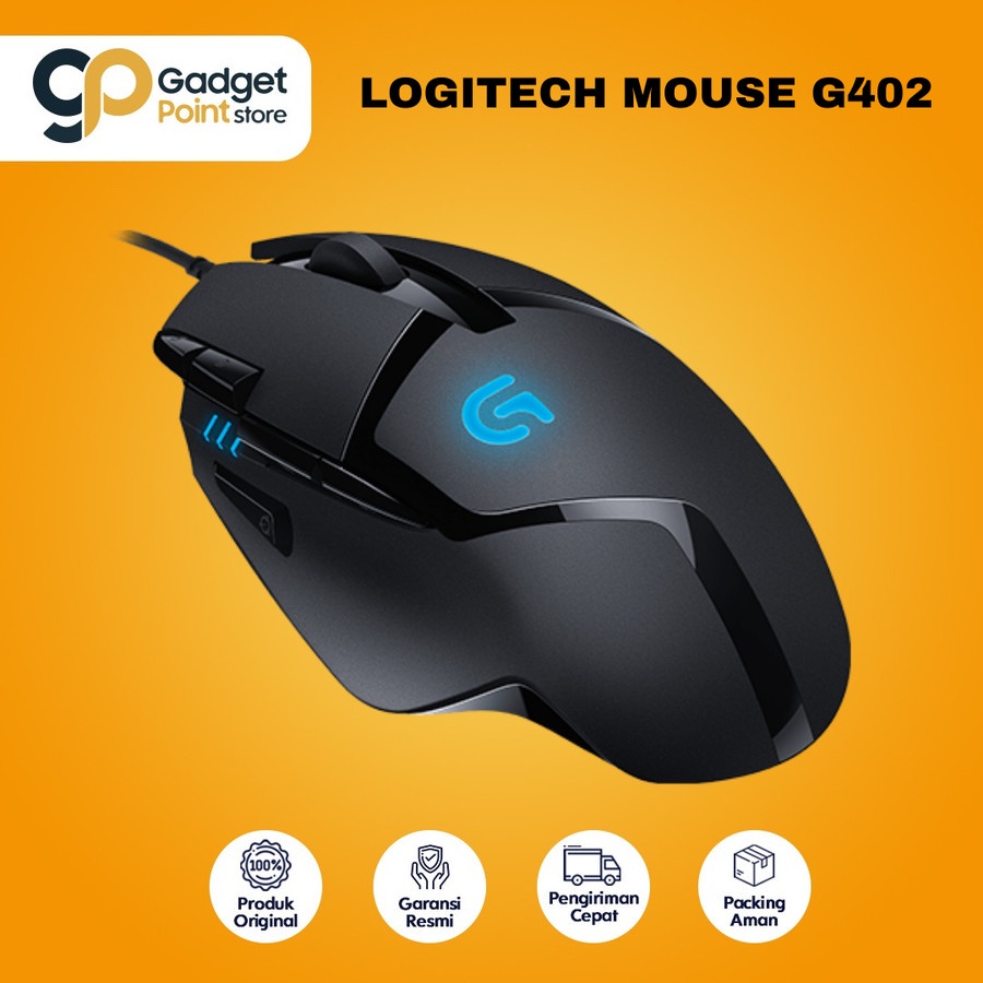 Logitech G402 Hyperion Fury Ultra-Fast FPS Gaming Mouse - Garansi 2 tahun