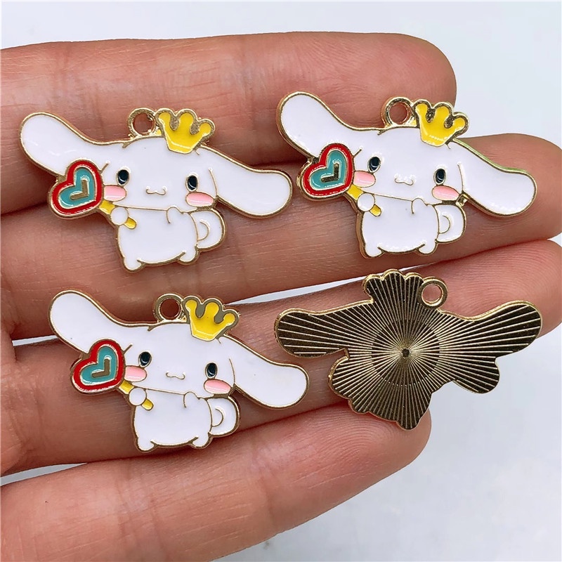 4pcs Liontin Enamel Bentuk Kelinci Bahan Alloy Untuk Membuat Perhiasan Charms