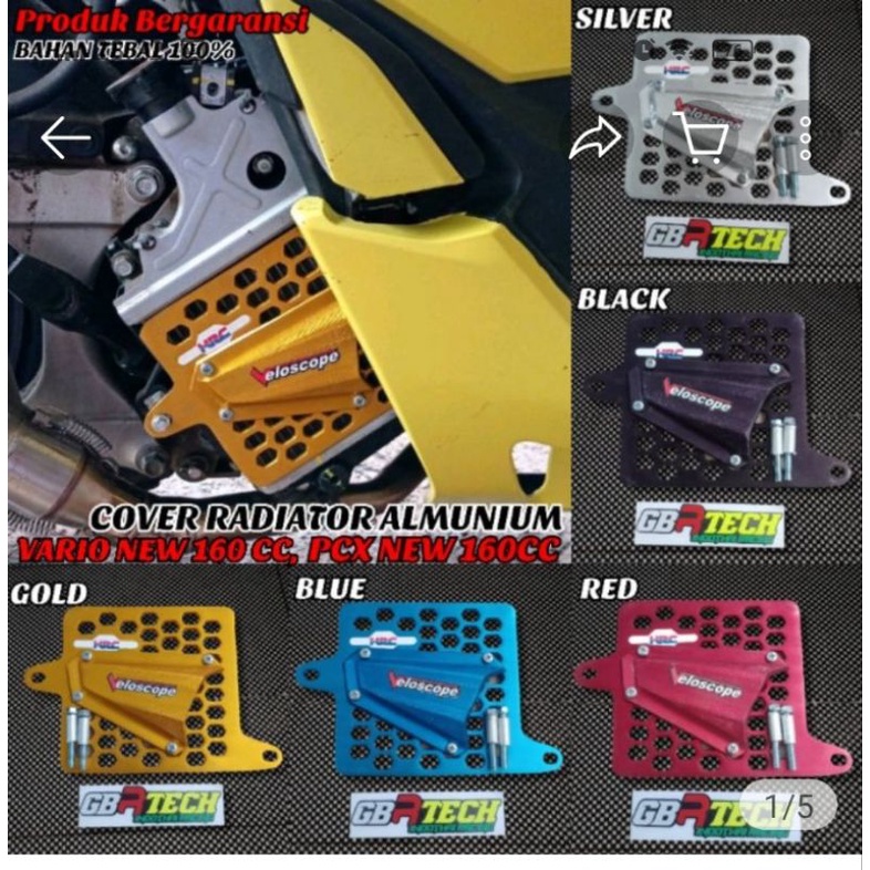 COVER RADIATOR TUTUP RADIATOR PCX 160 NEW , VARIO 160 NEW + BAUT DAN BOSHING  PLUG N PLAY CNC