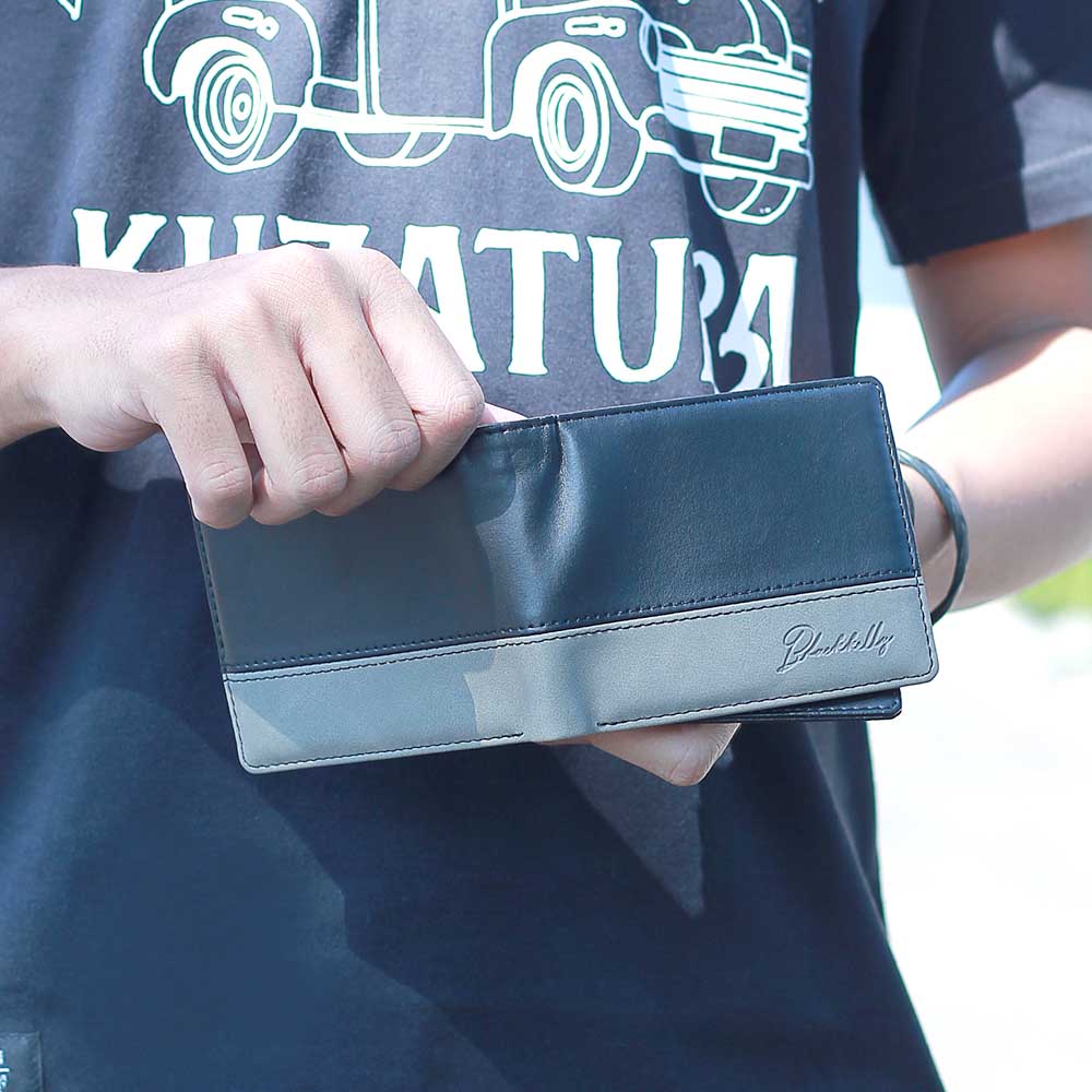 Dompet Lipat Pria Simpel Kulit PU Sintetis Keren Original Distro Casual Hitam