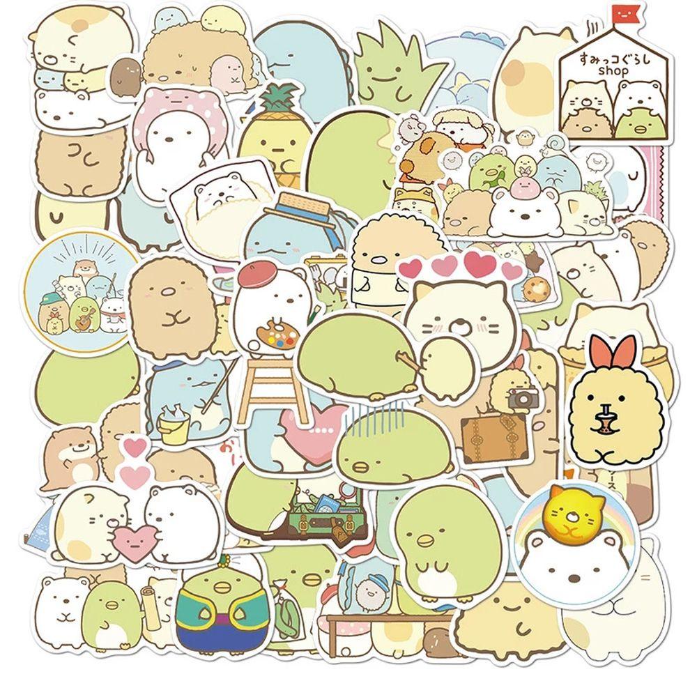 Agustina Sumikko Gurashi Tahan Air Kawaii Decals Self-Adhesive Stationery Stiker Ponsel Dekorasi Graffiti Stiker