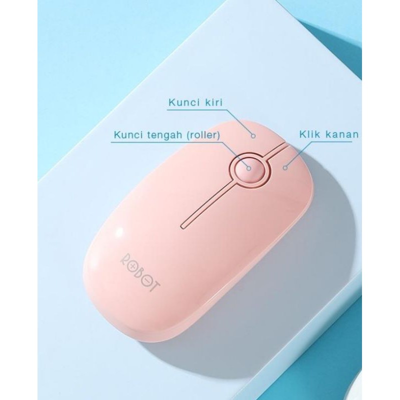 Robot M330 Mouse Wireless 2.4GHz Silent Mute Click Stylish