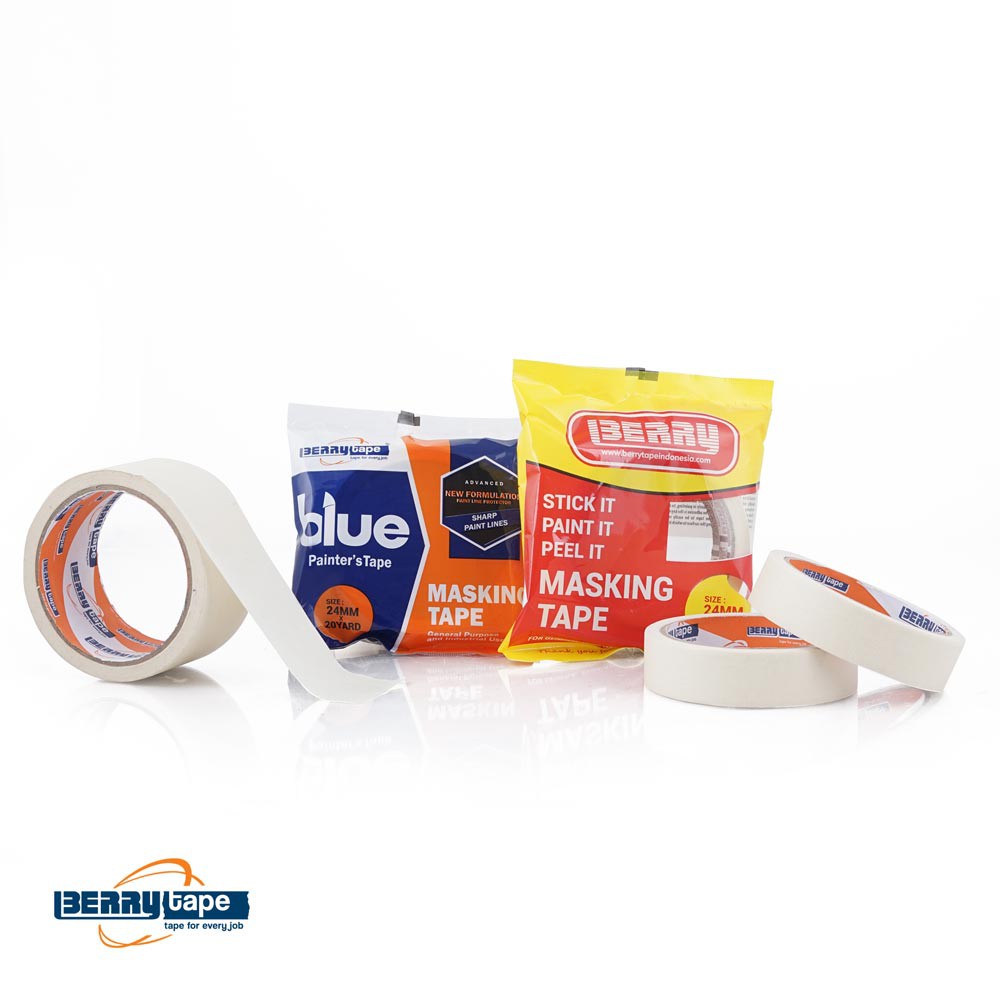 

Masking Tape Berry 24 mm x 20 yard ( 1 Inch ) Lakban Kertas