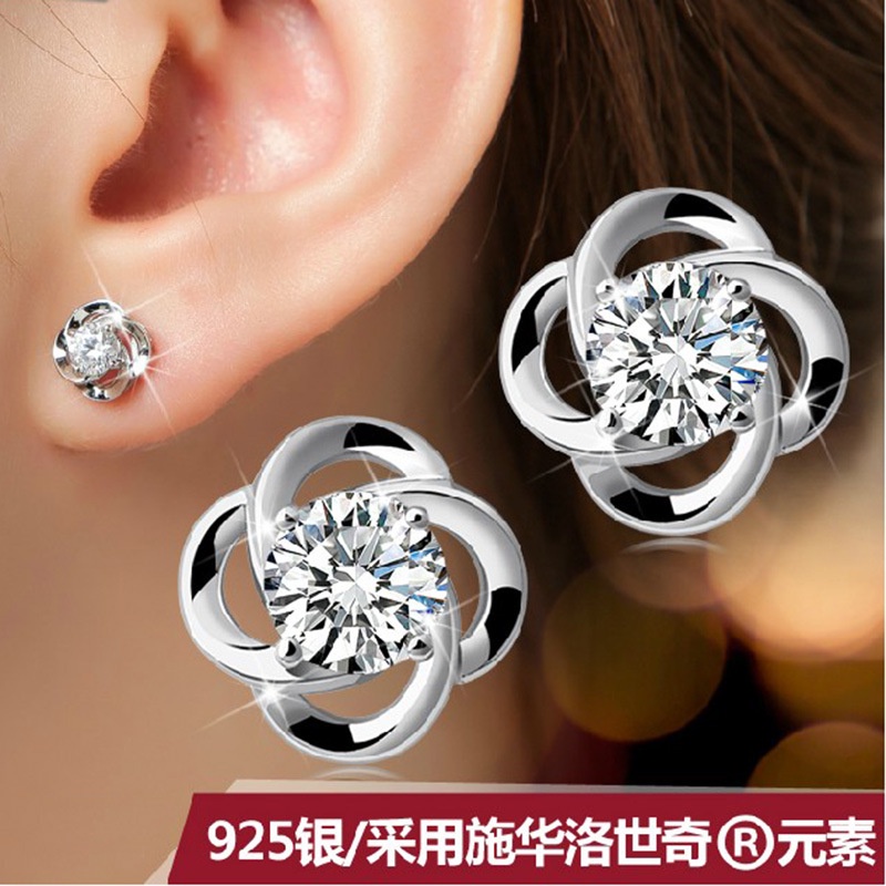 925 sterling silver asli anting-anting wanita fashion perhiasan anting [tidak ada alergi dan tidak memudar]-1