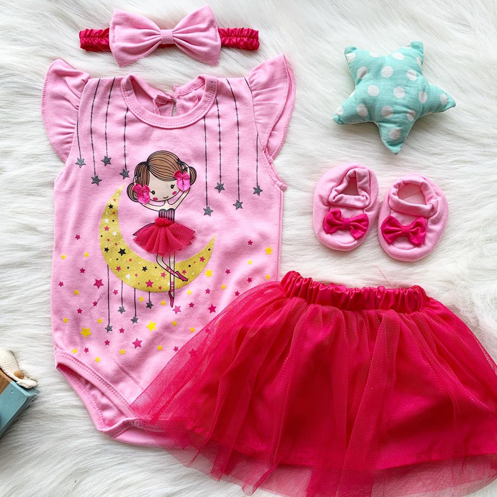 sparkle ballerina jumper newborn set 0-12 bulan 1 tahun setelan baby kado bayi cewek romper