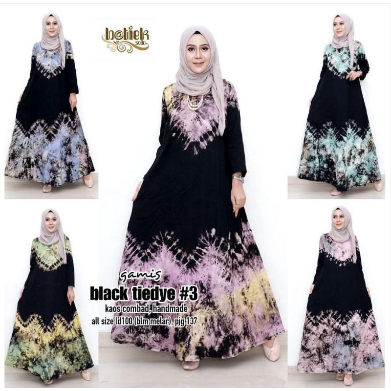 Gamis Syari Terbaru Baju Muslim Wanita Gamis Murah Kekinian Remaja Modern Bahan Kaos Motif Jumputan