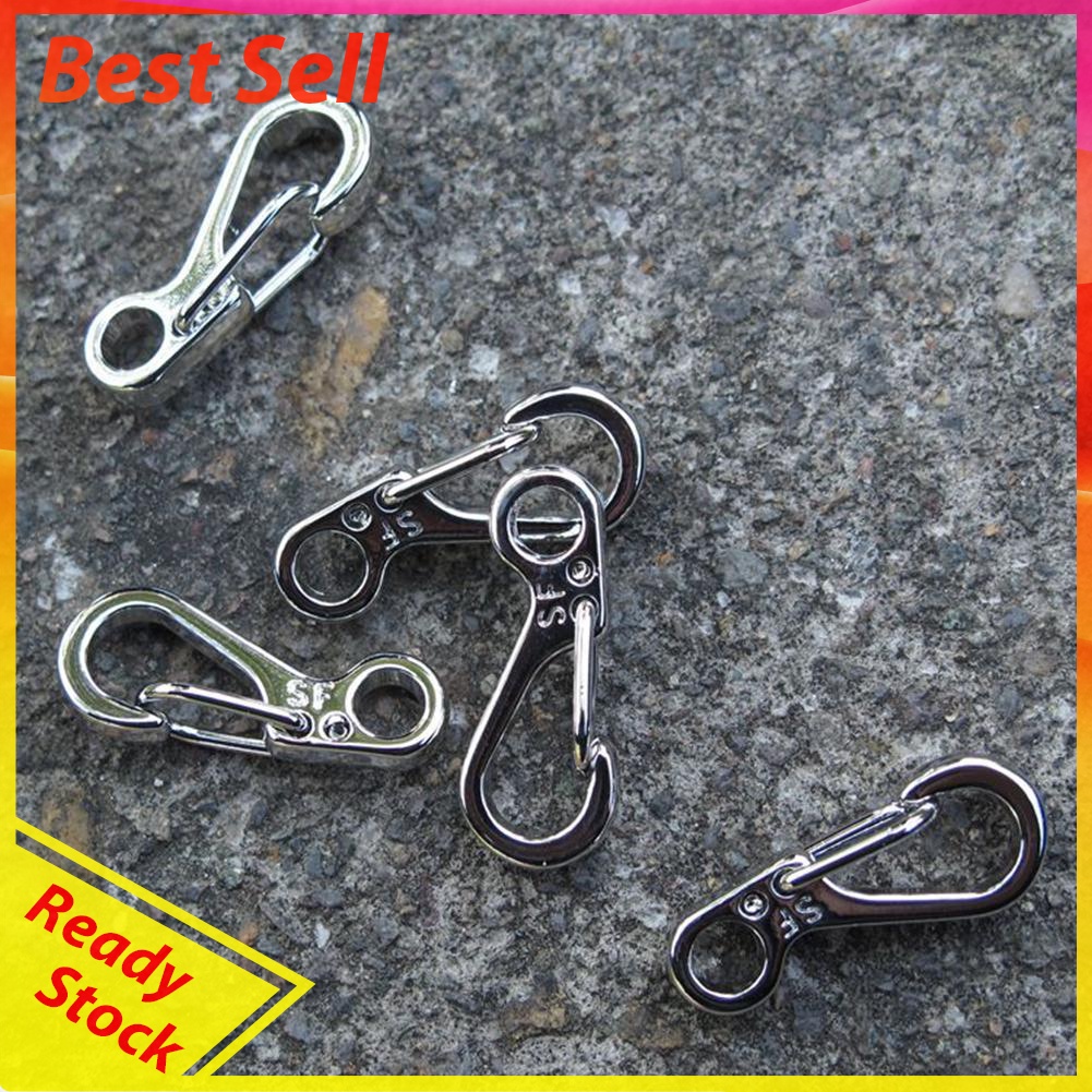 10pcs Mini Carabiner Keychain Outdoor Climbing Spring Buckle Hook EDC Tool