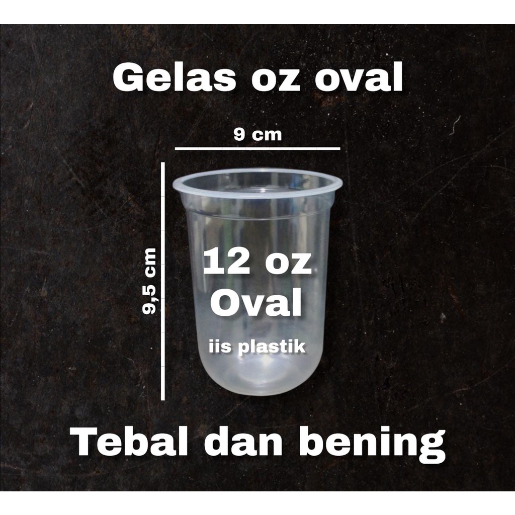 Gelas Plastik PP 22oz 18oz 16oz 14oz 12 oz Oval Plastic Cup PP 22 18 16 14 12 Oz JC22P POLOS