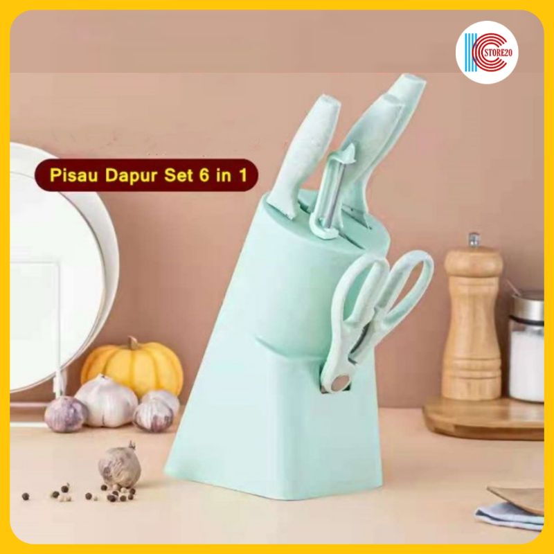 Pisau dapur set 6 in 1