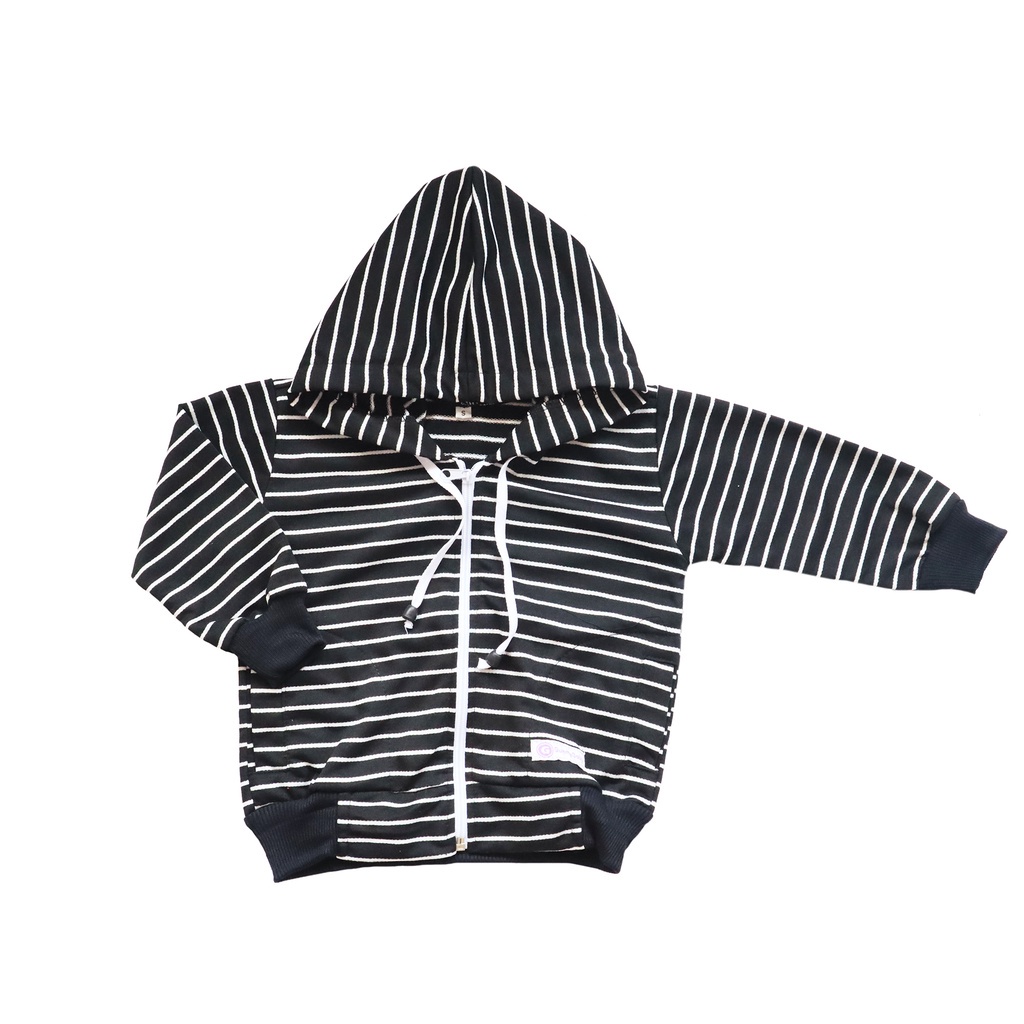 Baby Stripped Zipper Hoodie || Jaket Strip Bayi-3