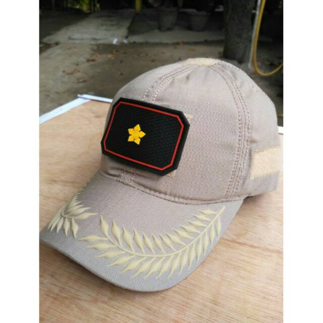 Topi pamen polri velcro tactical kream