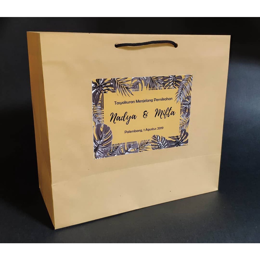 

[10pcs]Custom Paper Bag Stiker Label Tas Kado Motif Custom Ulang tahun, Anniversary, Engagment Souvenir