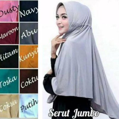 Jilbab instan SERUT JUMBO / serut polos Jokowi jumbo Jersey syari / SERUT Jokowi jumbo Khimar jumbo