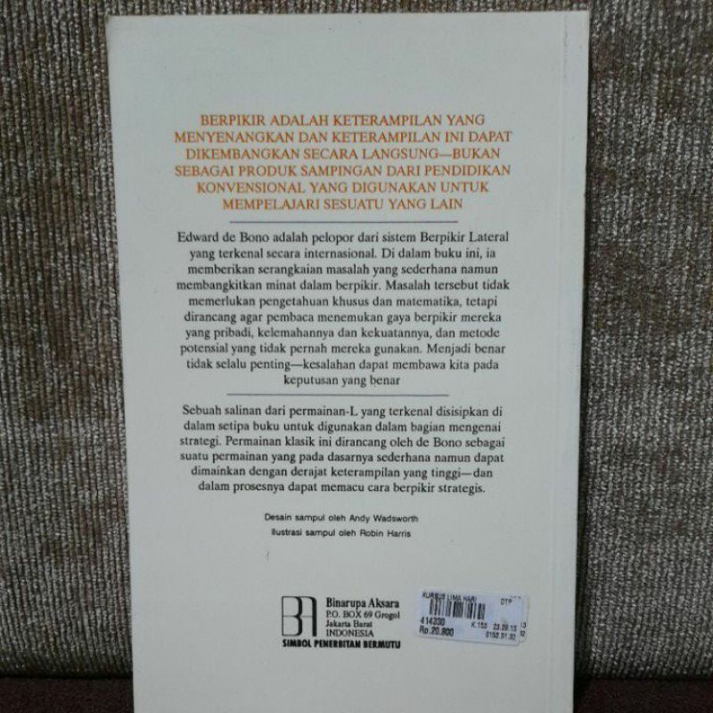 edward de bono.kursus lima hari  dalam berfikir.    r6-1