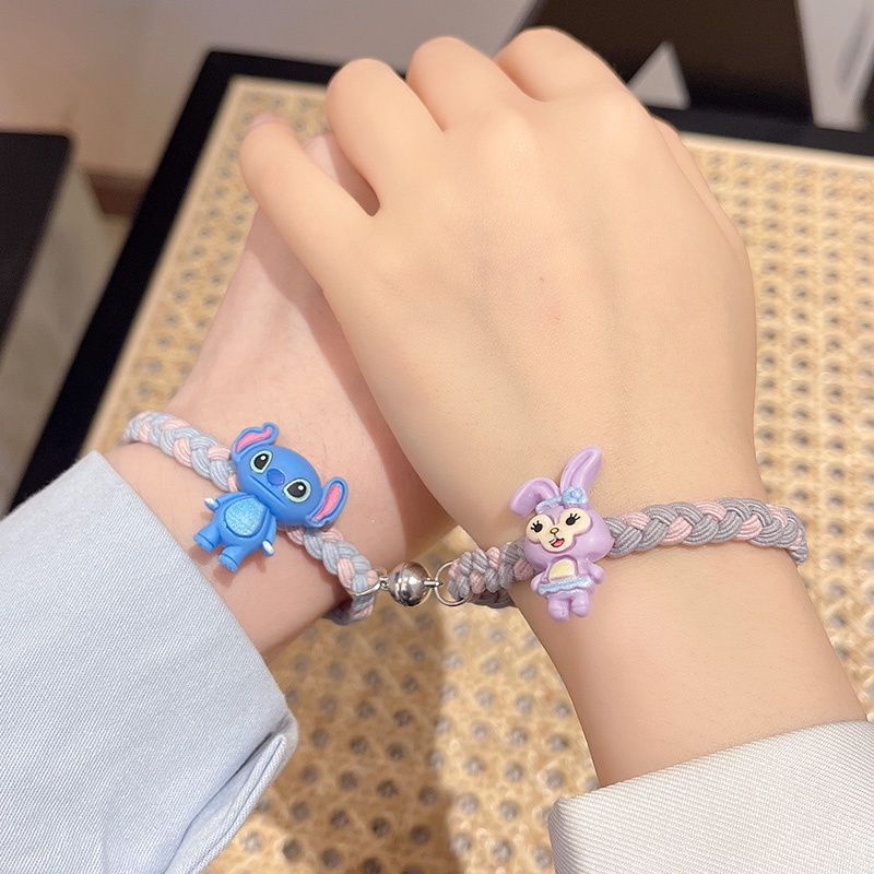 2pcs Gelang couple Motif Kartun Gaya Korea Untuk Hadiah