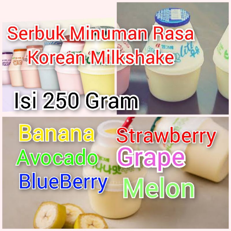 

Serbuk Powder Drink Aneka Rasa Korean Milkshake 250gram Bubuk Minuman ala korea