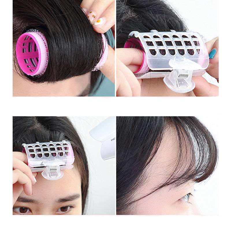 1 / 2 / 3 Pcs / Set Klip Penjepit Poni Rambut Bahan Plastik Dengan Perekat Tanpa Panas Untuk Salon