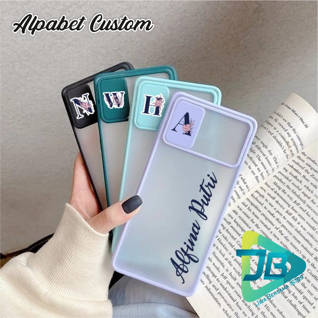 SOFTCASE SLIDE KAMERA ALPABET CUSTOM OPPO VIVO SAMSUNG XIAOMI REALME IPHONE ALL TYPE JB5598