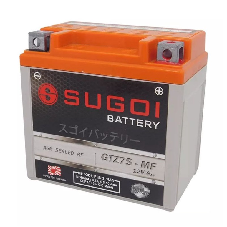 SUGOI Aki Motor Gel 12V 6AH Honda/Yamaha/Suzuki GTZ7S-MF