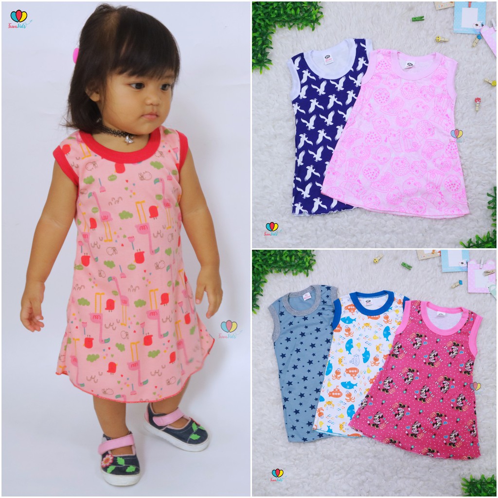 Daster Yukensi uk 1  2 Tahun  Dress Anak  Perempuan  Bahan 