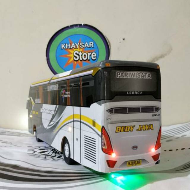 Miniatur Bus bis dedy jaya plus lampu