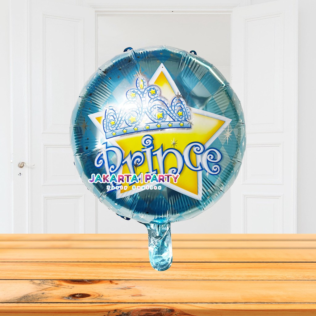 Balon Foil Bulat Prince Biru / Balon Foil Bulat / Balon Foil Bulat