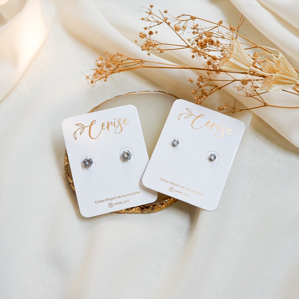 Diamond Earrings | Anting tusuk monel baja putih anti karat cantik aksesoris wanita trendy stylish