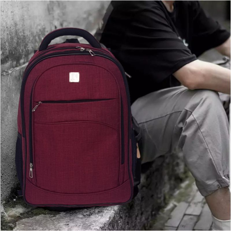 Tas Punggung Nilon Wanita Laki-laki Tas Sekolah Kuliah Pelajar Perempuan Jala Travel Ransel Laptop Keren Pria Perempuan Tas Buku Mode Wanita