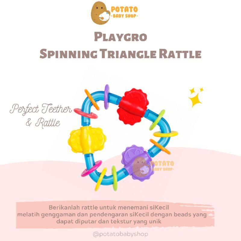 Playgro Spinning Triangle Rattle / Mainan Bayi