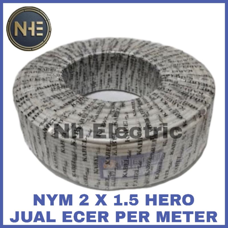 Kabel Listrik Nym 2x1,5mm Hero - Kabel Kawat 2x1.5mm Hero (Harga Per Meter)