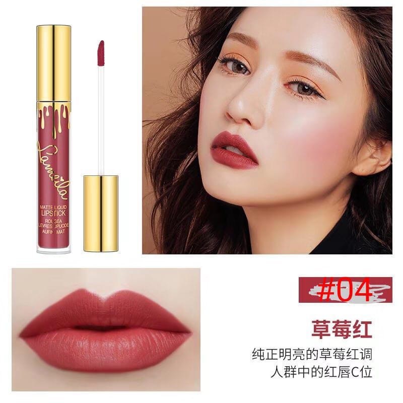 HK763-LAMEILA Lipstick Cair 6 Warna Matte Tahan Lama / Lip Gloss