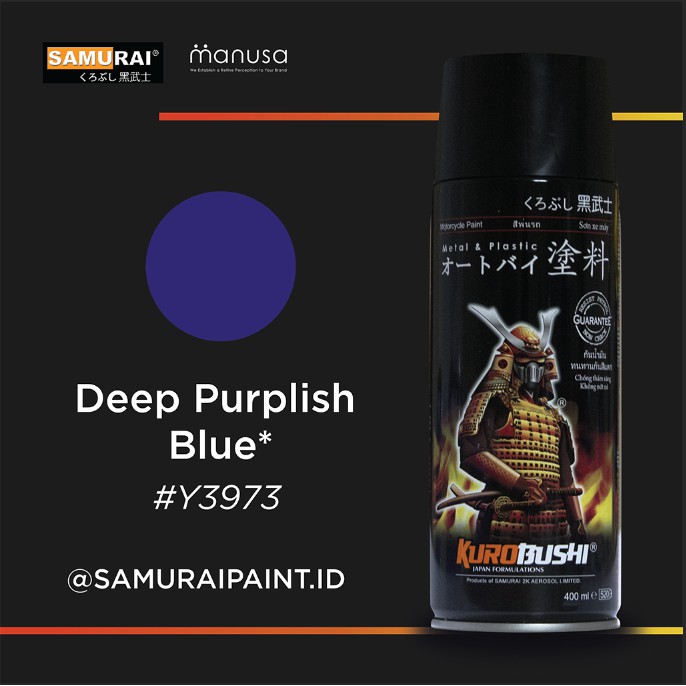 Samurai Paint Deep Purplish Blue Yamaha #Y3973 Cat Aerosol Kualitas Kompresor