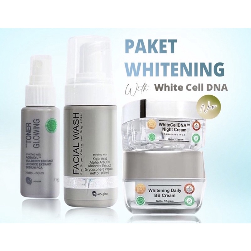 PAKET WAJAH ALL VARIAN WHITECELL DNA / ULTIMATE / WHITENING / ACNE / LUMINOUS / WHITE CELL MS GLOW