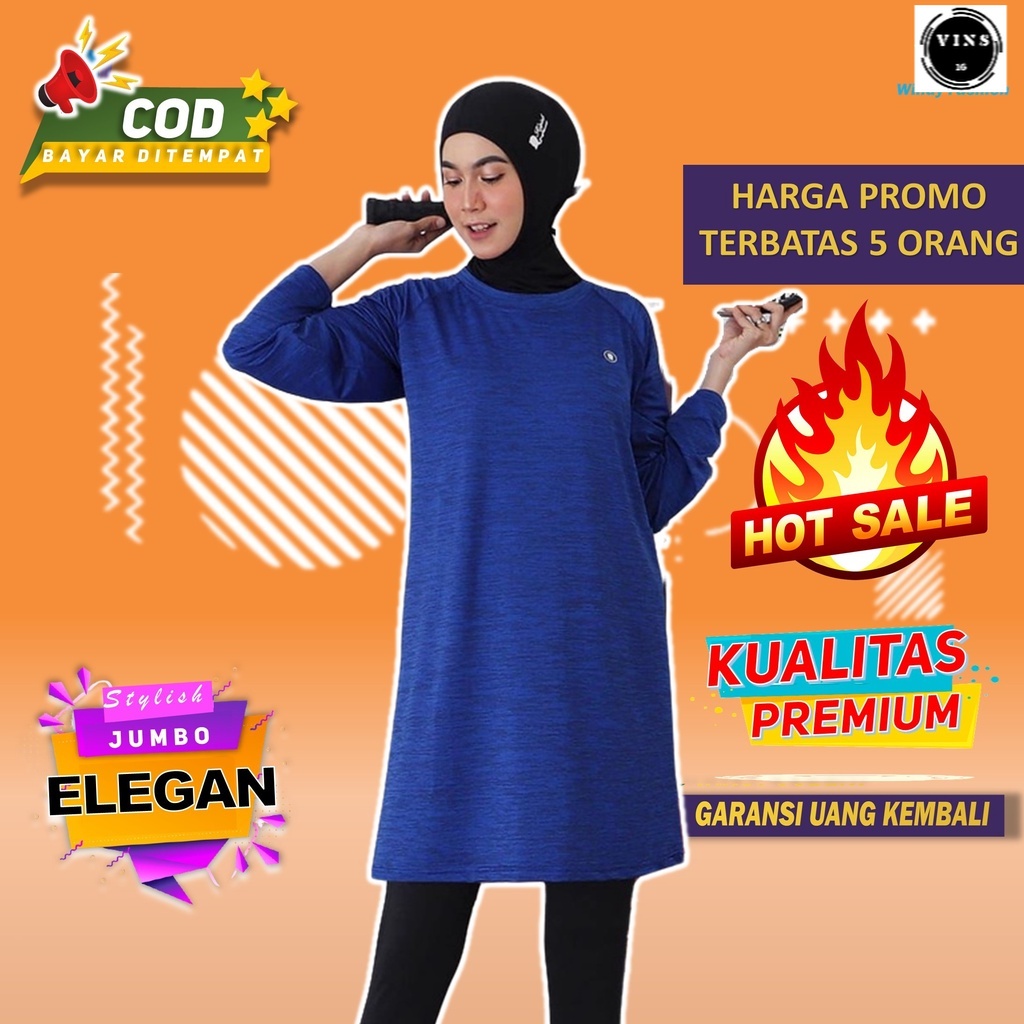 Baju Olahraga Wanita Muslim Jumbo  Kaos Olahraga Wanita Muslimah Lengan Panjang  Baju Senam Cewek