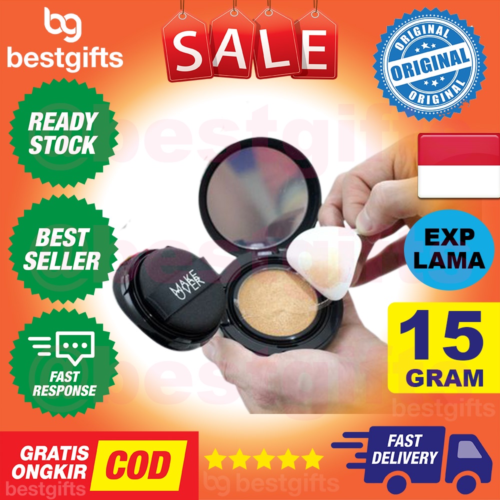 MAKE OVER MAKEOVER POWERSTAY DEMI MATTE COVER CUSHION FOR NORMAL TO OILY SKIN KULIT NORMAL BERMINYAK 15 GRAM