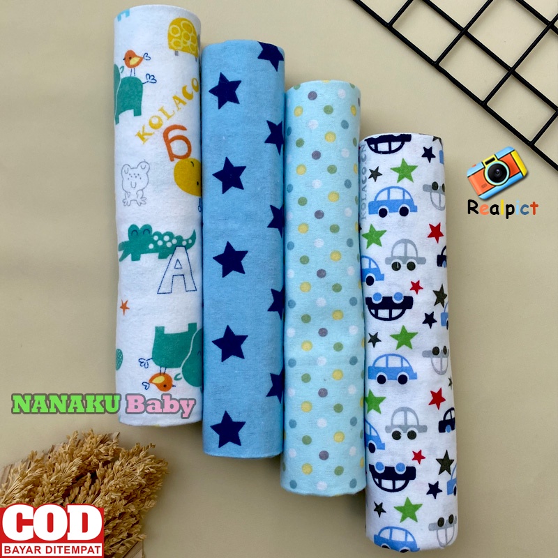 4 PCS Pernel Bayi Bedong Bayi Baru Lahir Motif Karakter Ukuran 95 Cm x 75 Cm Anababy.id