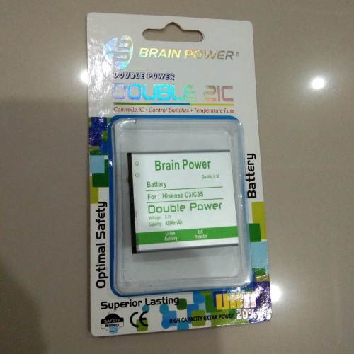 Double Power Battery Batere Batre Baterai Brain Power Hisense Andromax C3 C3S