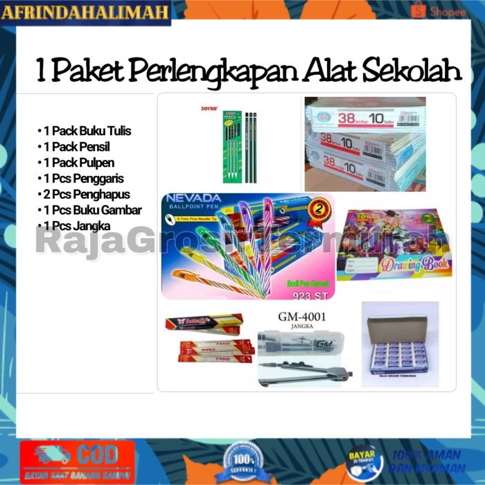 

{TERBARU} 1 PAKET PERLENGKAPAN ALAT SEKOLAH